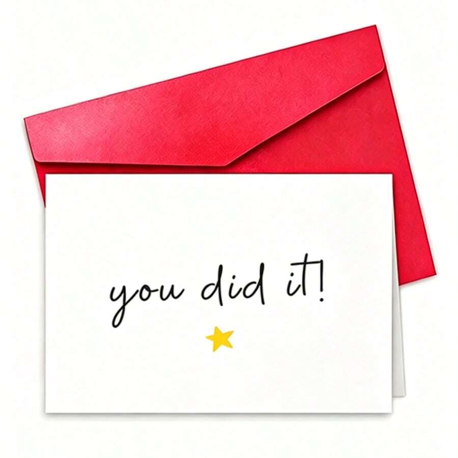 1張 You Did It 卡片,給他的 Well Done 卡片,為你驕傲,恭喜,考試、新工作晉升、駕照考試、你很棒、畢業 - 多色 - 查看 1