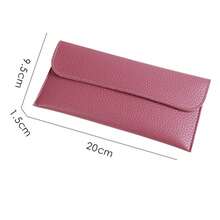 1pc Women's Wallet New Soft Leather Slim Long Wallet Large Capacity Solid Color Litchi Texture Phone Bag Wallet - Multicolor - View 4