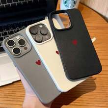 Simple Red Love Heart Soft TPU Phone Case For IPhone 17 Air 16 14 13 12 11 Pro Max 7 8 Plus Cover For IPhone 16E 15 Pro Cases - T12283玫瑰紅 - 查看 6