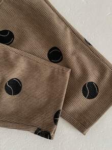 INS Baby Girls Vintage Brown Tennis Polka Dot Overalls, Loose Adjustable Shoulder Straps, Spring/Autumn Long Pants - Khaki - View 11