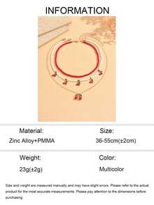 3pcs/Set Fashion Sweet Cherry Pendant Tassel Red White Rice Bead Beaded Necklace, Popular Dopamine Women's Neck Jewelry, Suitable For Daily Wear, Dating, Party And Vacation - Multicolor - View 5