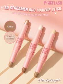 PINKFLASH Stik Makeup 2-in-1 2g*2 Contour + Highlighter, Desain Dua Ujung, Cakupan yang Dapat Dibangun, Hasil Akhir Ringan dan Tidak Menggumpal, Tahan Air & Tahan Keringat - #HS01 - View 9