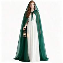 New Medieval Halloween Cloak With Large Hat, Vintage Multi-Color European Noble Overcoat Robe - Multicolor - View 8