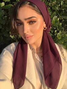 1pc Solid Color 90*90cm Square Scarf, Women's Breathable Outdoor Headwrap, Daily Wear Spring/Summer Women's Scarf Headwrap, Clothing Accessory, Birthday Gift - Multicolor - View 10