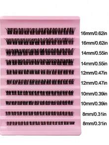 120簇D捲度交叉濃密假睫毛，自然妝感，8-16mm，DIY接睫毛，蓬鬆柔軟睫毛接片 - D - 查看 4