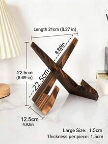1pc Minimalist X-Shaped Wooden Desktop Stand, Sturdy Cross Display Rack, Multi-Functional Support Stand, Suitable For Phone, Tablet, Cookbook, Decorative Items, Ideal Desktop Accessory For Living Room, Kitchen And Home Daily Use - Multiple Styles - View 13