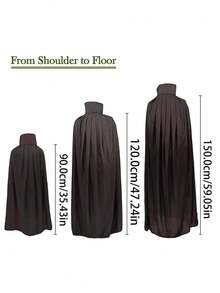 1pc Halloween Double-Sided Standing Collar Vampire Cape, Gothic Style Accessory, Unisex Reversible Black & Red Standing Collar Cape, Halloween Photo Prop, Halloween Costume, Halloween Decoration, No Hood Vampire Dracula Cape, Halloween Cosplay Costume Cape, Suitable For Halloween Party, Cosplay Accessories, Witch, Demon, Reaper Party Outfit, Halloween Carnival Cosplay Outfit, Halloween Party - Multicolor - View 10