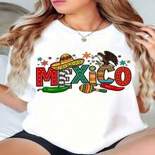 Retro Cherry Print, 100% Cotton Oversized Soft Breathable Casual Crewneck Short Sleeve Top, Summer Vibes Streetwear Kawaii Aesthetic Women's Fashion - 白色 - 查看 6