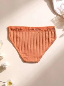 9pcs Women's Cotton Triangle Panties, Low Waist Seamless Triangle Briefs, Ribbed Letter Waistband Underwear, Comfortable Breathable Sports Panties - Multicolor - View 10