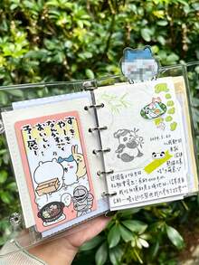 M5 Transparent Loose-Leaf Binder Sticker Storage Book Soft Cover Planner PVC Transparent Replaceable Inner Pages Portable Loose-Leaf Folder Suitable For Photo Album Scrapbook Sticker Planner Notebook Savings Book Game Card Storage And Other Stationery Supplies - M5 - View 9