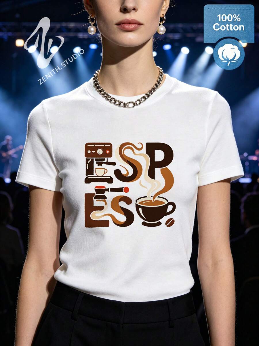 Women T-Shirts - 白色 - 查看 1