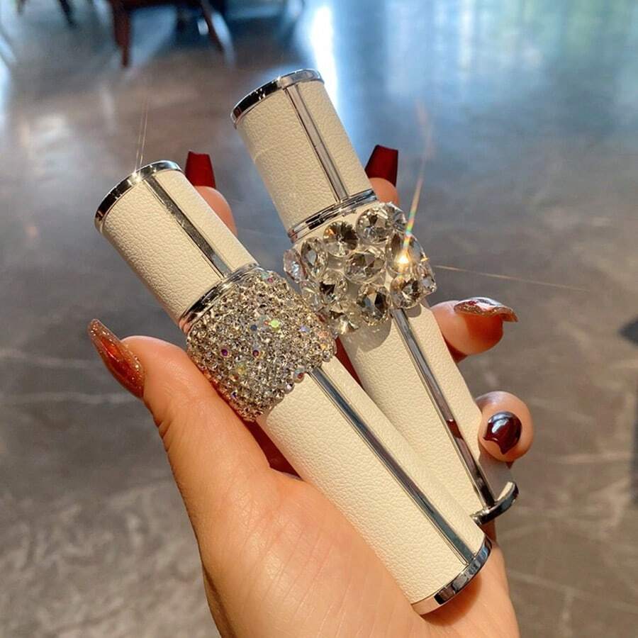 1pc High-Quality Crystal Rhinestone Party Perfume Refill Bottle 10ml Perfume Spray Bottle Travel Portable Perfume Bottle Empty Refill Bottle, No Water, Spray Bottle, Perfume Bottle, Party Essential