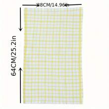 3/6 piezas/Set, Toallas de cocina absorbentes a cuadros multicolor (14.9 pulgadas X 25.2 pulgadas), suaves reutilizables y lavables, esencial para la limpieza del hogar, accesorio de cocina - Amarillo - Ver 4