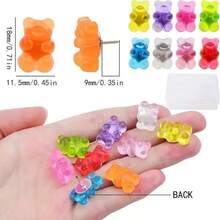 10pcs/20pcs/40pcs Cute Bear Push Pins, Creative Cartoon Resin Map Tacks For Cork Board, Photo Wall Decoration Pins, Assorted Colors - Mixed Color Bear Push Pins - View 6