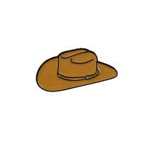 Western Cowboy Hat Enamel Badge, Country Style Cowgirl Brooch - Multicolor - View 2