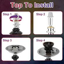 Portable Complete Hookah Shisha Set, Shatterproof Glass & Acrylic Stem Rustproof Hose, Full Accessories Bowl Tray Tongs, 1/2/4 Tube Leakproof Easy Clean Kit, Perfect For Home Bar KTV Camping Party, Ideal Birthday Holiday Gift For Friends Groomsmen - Black Hookah - View 10