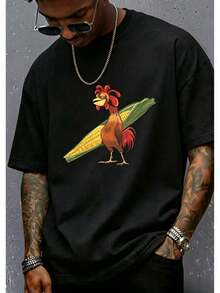 Camiseta Chicken Joe, Camiseta Unisex de Playa y Surf con Estampado en la Espalda, Algodón Casual Clásico, Regalo para Ella, Regalo para Él, Regalo para Amigo, Ropa Masculina - estilo1 - Ver 3