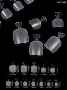 240pcs Pre-Made Thickened Clear French Square Nails For Feet, Full Coverage Acrylic Material Extension Tips For DIY Nail Art - Clear - View 6