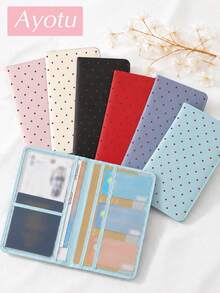 Roter minimalistischer Auto-Registrierungs- & Versicherungsdokument-Organizer mit Polka-Dot-Muster, Handschuhfach-Aufbewahrungsorganizer, geeignet für Autos und LKWs, kann wichtige Dokumente, Führerschein, Reisepass, Karten, kleine Auto-Accessoires und andere Dokumente aufbewahren - mehrfarbig - Übersicht 5