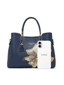 Dedoo Light Luxury Fashion Versatile Multi-Compartment Large Capacity Handbag & Crossbody Bag - Blue - View 3
