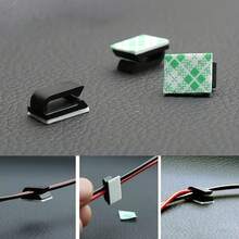 100pcs Self-Adhesive Cable Clips, Strong Adhesion, Easy Cable Management, Suitable For Desk And Car - Black - View 8