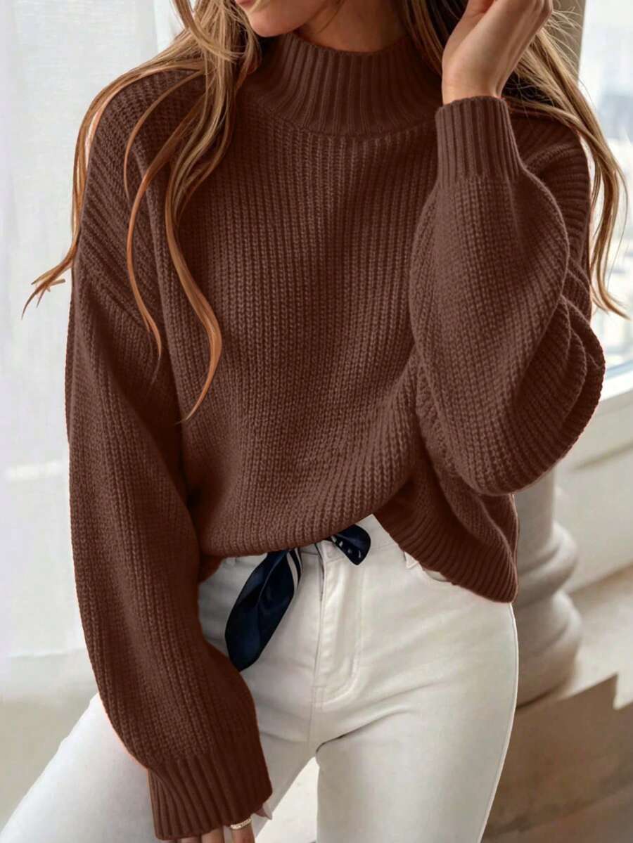 Women's Cute Short Sweater, Casual Lightweight & Comfortable Ribbed Knit Pullover