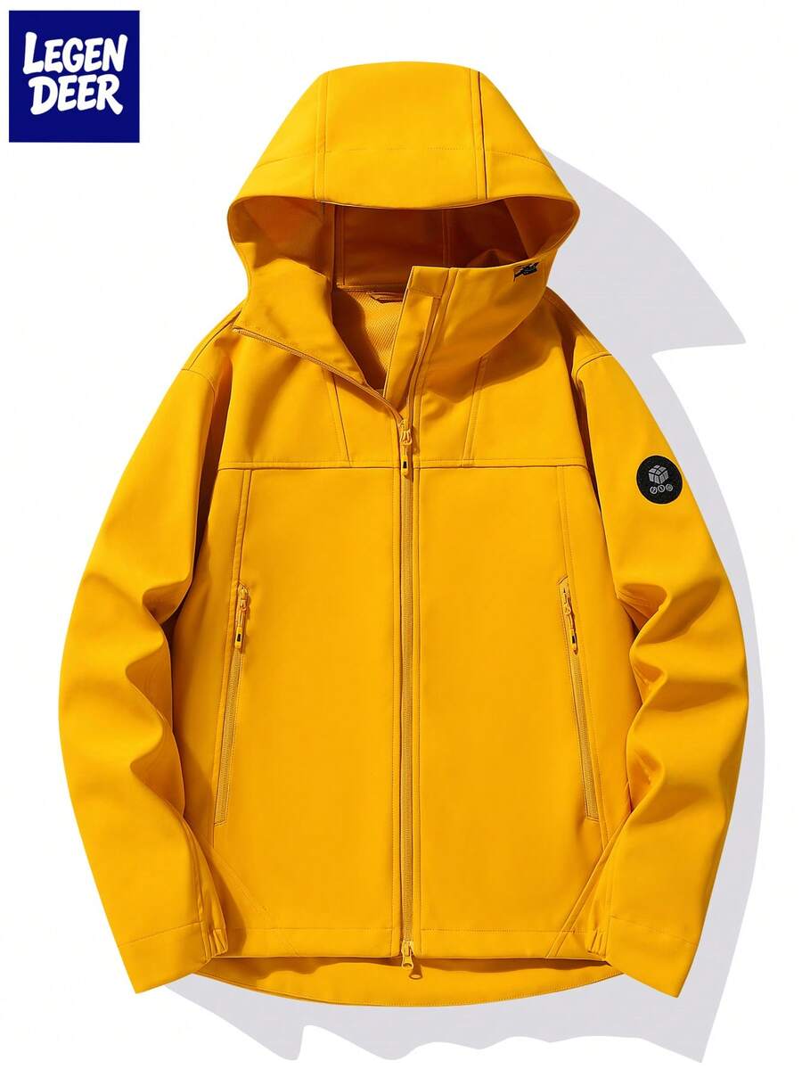 Men's Spring/Autumn Outdoor Soft Fabric Workwear Flight Jacket Hoodie Couple Style - Orange - View 1