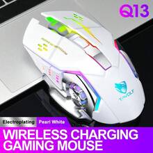 Ratón inalámbrico Bluetooth de doble modo T-WOLF Q13, carga TYPE-C, silencioso, con iluminación, ratón para juegos - Ver 17