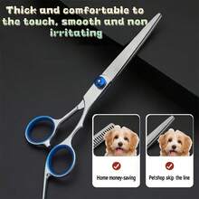 1 Set, 5 Pcs Pet Grooming Scissors Kit, Straight & Curved Scissors With Comb And Storage Box - View 3