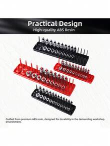 3pcs Plastic Socket Tray Set - Stackable Durable Storage Rack, Suitable For 1/4", 3/8", 1/2" Sockets - Essential Garage Tool Rack For Mechanics And DIY Enthusiasts - A - View 6