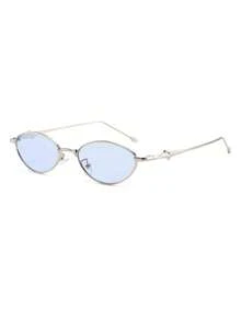 1 Pair Women's Silver Cat Eye Retro Small Frame Outfit Personalized Street Style Fashion Glasses - Silver - View 2