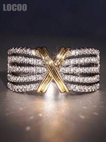 1pc Elegant Cubic Zirconia Ring For Women, Wedding Engagement Party Jewelry, Valentine's Day Gift - 1# - View 1