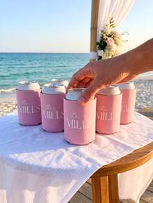 Custom Beverage Insulation Sleeve,Personalized Wedding Can Coolers, Custom Double-Sided Jar Sleeve With Text,8 Colors,Wedding Toast,Wedding Party,Commemorative Gift For Couples & Party Guests, Bulk Custom Insulation Can Sleeves For Weddings - Multicolor - View 10