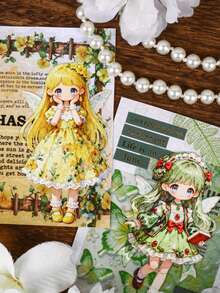 10pcs/Pack Cute Fairy Tale Elf Planner Stickers, Creative Aesthetic Decal, DIY Decoration Collage Craft Material, Holiday Gift, Personalized Scrapbook School Stationery Supplies - W.P. - View 9
