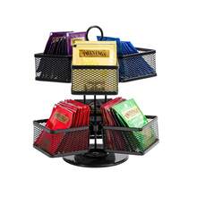 Double-Layer Detachable And Rotating Wrought Iron Tea Bag Storage And Display Rack - Black - View 3