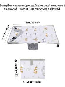 1pc Baby Seat Extension Pad, Children's Airplane Seat Extension Pad, Cartoon Print Pattern, Non-Slip - Portable - Foldable Non-Slip Footrest, Travel Cushion Suitable For Flight, Car And Train Travel - Multicolor - View 2