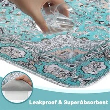 Fashionable Persian Style Washable Dog Pee Pads, Non-Slip Reusable Pet Mats, Quick Absorption Leak-Proof, Suitable For Puppy Training In Crate Or Living Room - one-size - View 5