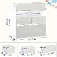 1pc White Wardrobe Stratification Storage Rack With 6 Detachable Organizing Boxes – Space-Saving Closet Organizer For Clothing, Accessories & Daily Essentials – Easy Assembly, Clean Modern Design, Fits Standard Closets - White - View 5