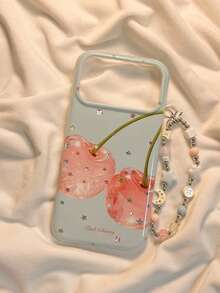 Casing Ponsel Summer Ins Healing Style Gold Star Cherry Kompatibel Dengan Apple 17 Pro Max, 16 Pro, 13, 14 Pro, 15 Pro, 18, 18 Pro Max, Perlindungan Penuh Anti Jatuh Dengan Rantai - MultiWarna - View 4