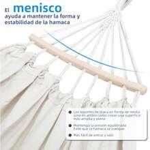 Hamaca portátil para acampar de adultos, hamaca yucateca king size, 190*150cm Hamacas de Acampar de Nailon con correas para árboles y bolsa de almacenamiento, adecuada para jardín, playa, camping - Multicolor - Ver 3