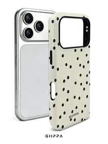 GIIPPA 1pc Apricot Base With Black Small Floral Pattern Design, Phone 17 Pro Max Phone Case, Compatible With Phone 16 Pro Max, 15 Pro Max, 14 Pro Max, Korean Style High-End Fashion Fun Phone Case, Compatible With 11/12/13/14/15/16 Pro Max Plus, Elegant Design Suitable For Men And Women, Perfect Gift For Girlfriend On Christmas, Valentine's Day, Easter, Wedding Season And Birthday! - Multicolor - View 3