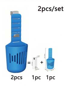 2pcs Modern Adjustable Toilet Tank Cleaning Basket, All Season Use, Hanging Hook Style, 7-Level Height Adjustable Toilet Cleaning Tablet Holder, Slow Release Rust-Proof, Easy Installation, Bathroom Accessory - Multicolor - View 12