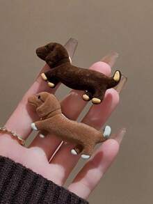 2pcs Dog-Shaped Hair Clips, Delicate Small Hair Clips, Honeycomb-Shaped Hair Clips For Organizing Sides And Back Hair, Hair Clip Accessories, Fun Bangs Side Hair Clip Set, Hair Accessories, Perfect For Creating Side Hair Styles, Cute Hair Clips, Suitable For Daily Wear, Parties, Hair Clips - Multicolor - View 3
