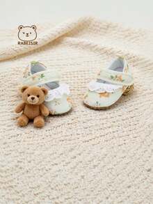 Spring/Autumn Infant Girl Pre-Walker Shoes, Princess Shoes With Lace Design, Soft And Comfortable, 0-18 Months, Indoor Wear - Coral Orange - View 6