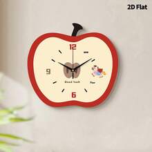 1 pieza Reloj de pared decorativo minimalista creativo con forma de manzana roja, movimiento de cuarzo ultra silencioso, sin sonido de tic-tac, adecuado para decorar sala de estar, dormitorio, oficina, cocina y cafetería, regalo decorativo perfecto para amigos y familia, se puede usar para decoración de habitación, decoración de dormitorio, decoración de dormitorio universitario, decoración de regreso a la escuela, sorpresa escolar, temporada de apertura escolar, decoración de boda, regalo de cumpleaños para amigos, decoración del hogar y útiles escolares. - Reloj de pared decorativo - Ver 9