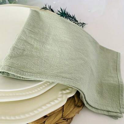 12pcs Napkins - Solid Color Square Fabric For Dinner, Wedding, Christmas, Restaurant, Banquet, Party - Reusable 16.54 Inch Tea Towels