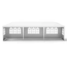 Steel Frame Party Tent For Garden & Outdoor Events, Assembly Canopy With Splash-Resistant PE Cover, Multiple Sizes & Colors Available, Modern Outdoor, White - White - View 9