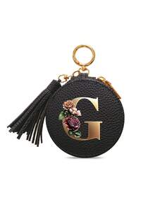 Floral Pattern Key Pouch, Multifunctional Earphone Bag, Data Bag, With Gold 26 Letters A-Z Pattern, Zipper Key Storage Bag, PU Faux Leather Organizer Bag, Zipper Bag, Car Key Storage Bag, Car Keychain, Portable Compact Key Pouch, Minimalist Design, Travel Accessory, Elegant Jewelry, Suitable For Home, Office, Travel, Car, Ideal Gift For Friends, Family, Couples Wedding, Mother's Day - Multicolor - View 21