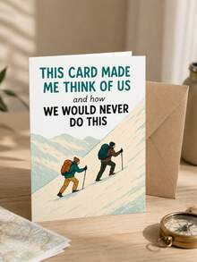 1 Peça Cartão de Saudação Engraçado de Caminhada com Envelope, Cartão de Aventura ao Ar Livre Humorístico para Amigos, Casais, Família e Colegas de Trabalho, Cartão de Aniversário, Cartão de Aniversário de Casamento, Cartão de Amizade, Presente Atencioso para Mostrar que Você se Importa - A - Visão 4