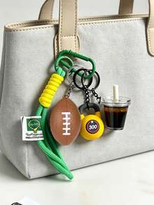 Yogodlns Fashion Sports Fitness Dumbbell Pendant Keychain Cute Key Chain Car Key Ring Handmade Woven Nylon Rope Keychain,Purse Charms - Multicolor - View 3